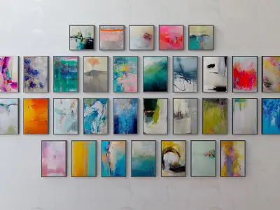 Collection of paintings abstract art part 8 3D model