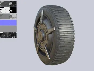 Scifi wheel Low-poly 3D model