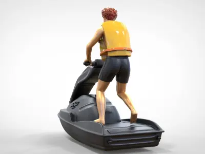 N1 Jetski Driver standing 3D print model