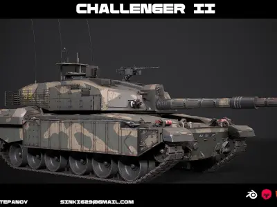  Tank Challenger 2 Low-poly 3D model