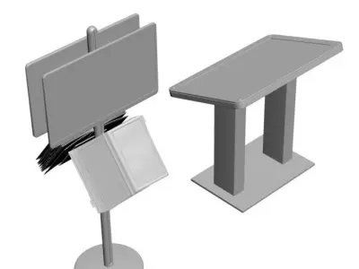 Info signs with smart TV 3D model