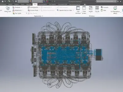 v12 engine 3D assembly 3D model