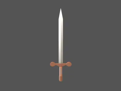 Cartoon Sword v1 005 Low-poly 3D model
