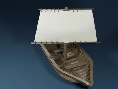 Sailboat with a rectangle mast 3D model