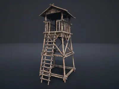 WATCHTOWER SCOUT TOWER FORT FORTRESS CASTLE WALLS AAA NEXTGEN Low-poly 3D model