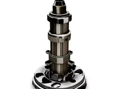 Precision Industrial Machinery Part Low-poly 3D model