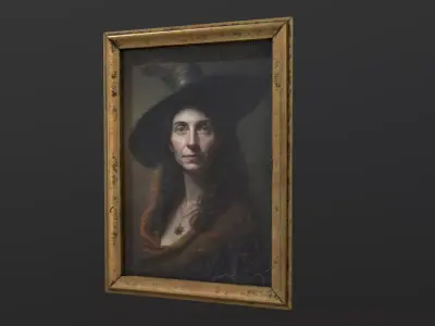 Old Portrait of Witch Free low-poly 3D model