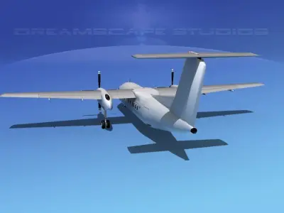 Dehaviland DHC-8 100 Unmarked 1 3D model