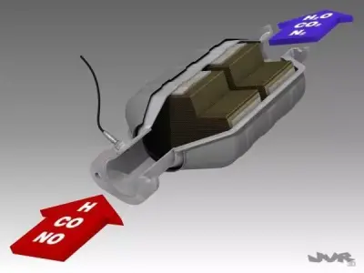 Car Exhaust Catalytic Converter 3D model