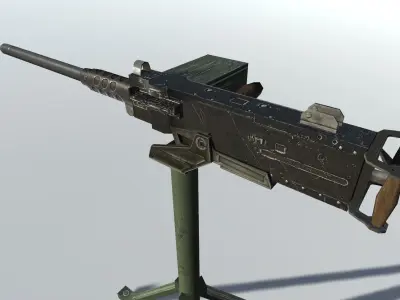 Browning M2 50 Low-poly 3D model