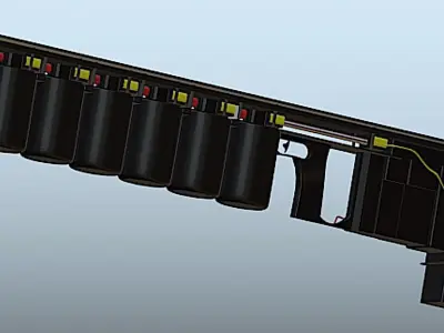 GR-1 Anvil Semi-Automatic Gauss Rifle - High Poly 3D Model Low-poly 3D model