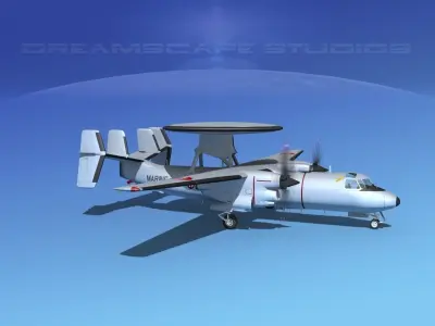 Grumman E-2C Hawkeye V18 3D model