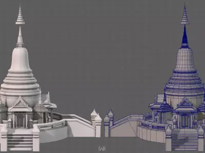 Pagoda V04 Low-poly 3D model