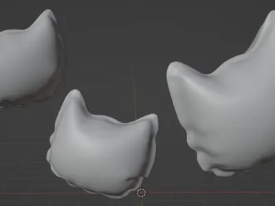 Cat Head Icon Balloon Low-poly 3D model 3D print model