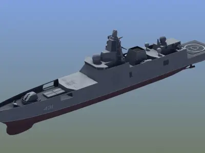 Frigate Gorshkov Low-poly 3D model