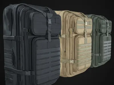 Tactical Military Backpack Pack Low-poly 3D model