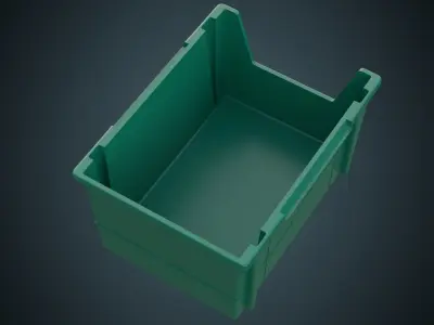 Storage Bin 1 Basic Low-poly 3D model