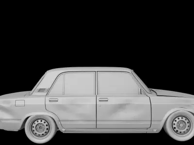 Lada 2107 - Battle-Scarred Free 3D model