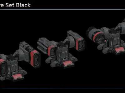 Missile Turret Low-poly 3D model
