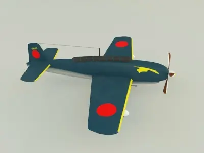 Yokosuka D4Y war plane Low-poly 3D model