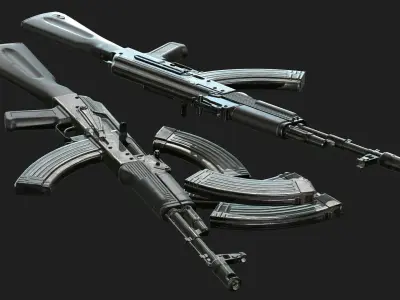 AK-103 two ak - rifles low-poly 3D model 3D model