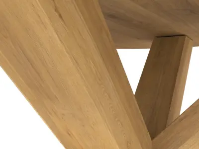 Oak Wood Table Free 3D model