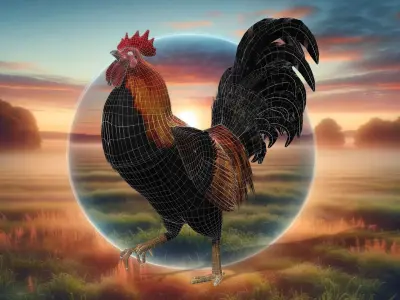 Sunrise Sovereign Rooster of the Morning Low-poly 3D model