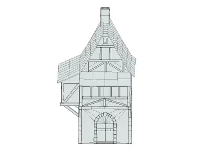 Medieval Building 05 Low Poly PBR Realistic Low-poly 3D model