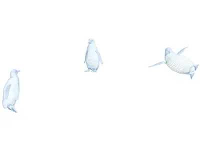 Happy Penguins - Animated 3D model