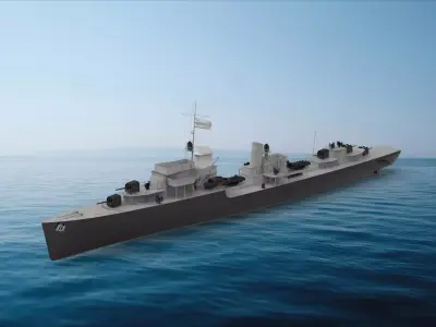 Type 1934 destroyer 3D model