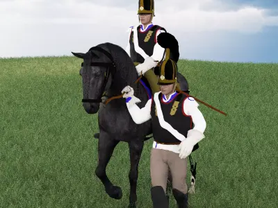 Napoleonic Russian Cuirassiers 3D model