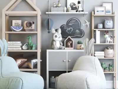 Furniture and toys for nursery 3D model