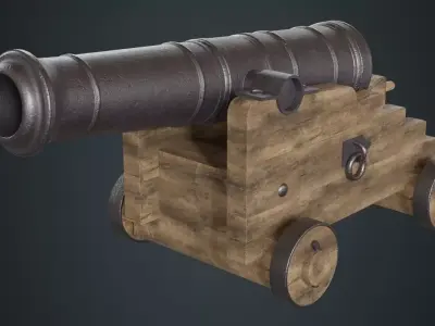 Vessel Cannon 1A Low-poly 3D model