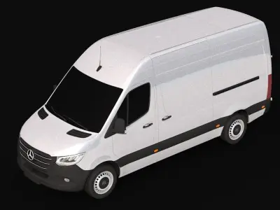 2019 Mercedes-Benz Sprinter Low-poly 3D model