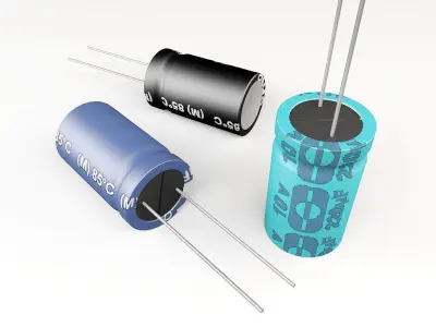 electrolytic capacitor Low-poly 3D model