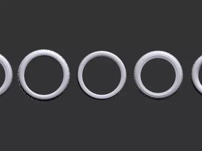 c4d Car tire Industrial model 5pack  blender Rubber Low-poly 3D model