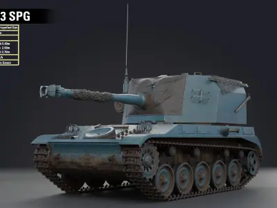 AMX-13 SPG PBR Model 3D model
