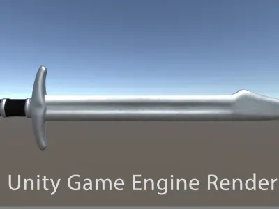 Falchion Sword - Game Ready Low-poly 3D model