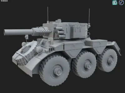 Saladin Armored Car-Clay Version 3D model