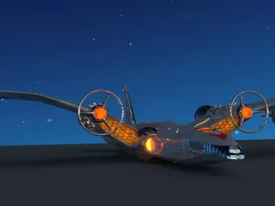 Aerospace Ship Low-poly 3D model