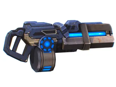 Assault heavy machine gun cannon naff barrel blaster laser arms Low-poly 3D model