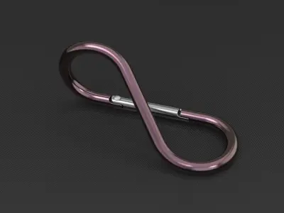 Carabiner with a twist prop for 3d rendering 3D model