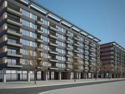 Apartment Building 02 3D model