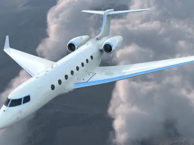 Large Private Jet Rigged 3D model