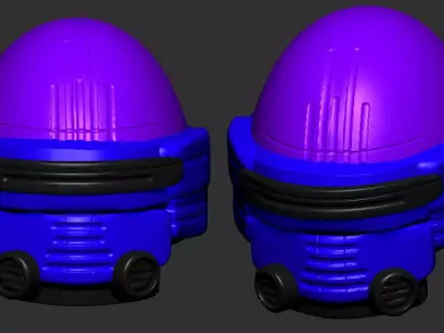 helmet high poly sculpt 3d printable ver 7 3D model 3D model