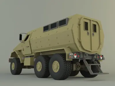 Military personnel carrier vehicle 3D model