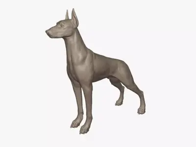 doberman sculpture 3D model