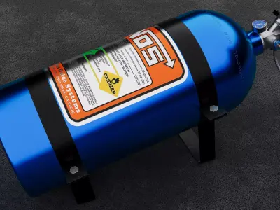 NOS - Aluminum Nitrous Bottle 3D Model Low-poly 3D model