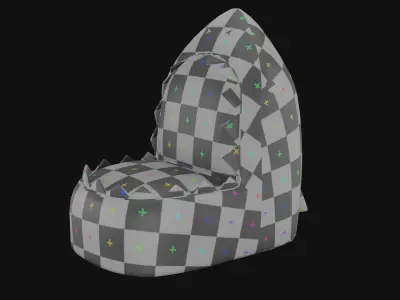 Sharky the Shark Kids Small Bean Bag Chair Free 3D model