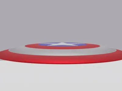 captain america sheild Low-poly 3D model